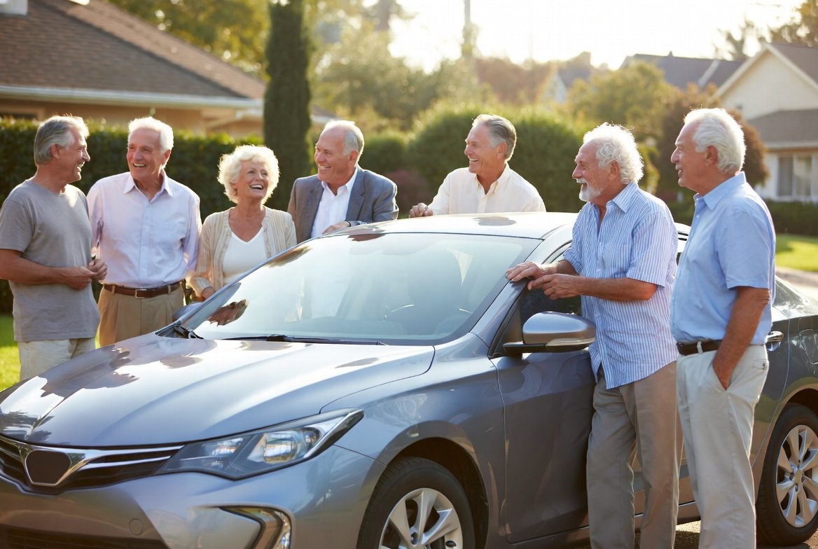 Older drivers reviewing auto insurance information